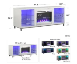 70" Intrepid Light Walnut Deluxe Electric Fireplace Console 9 70" Intrepid Light Walnut Deluxe Electric Fireplace Console -Northlight Outlet Home Store 810538245 5