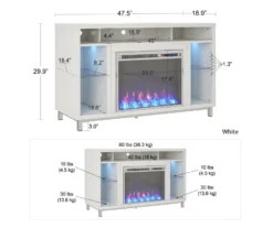 48" Intrepid White Electric Fireplace Console -Northlight Outlet Home Store 810538247 6