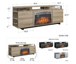 65" Himmel Espresso Electric Fireplace Console -Northlight Outlet Home Store 810538249 6