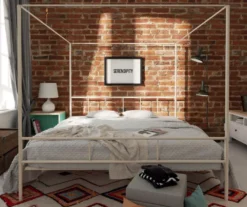 Marion White Metal King Canopy Bed -Northlight Outlet Home Store 810538376 2