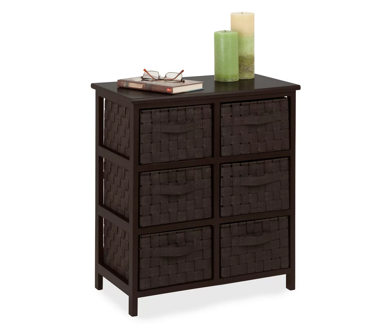 Black 6-Drawer Woven Strap Chest 1 Black 6-Drawer Woven Strap Chest