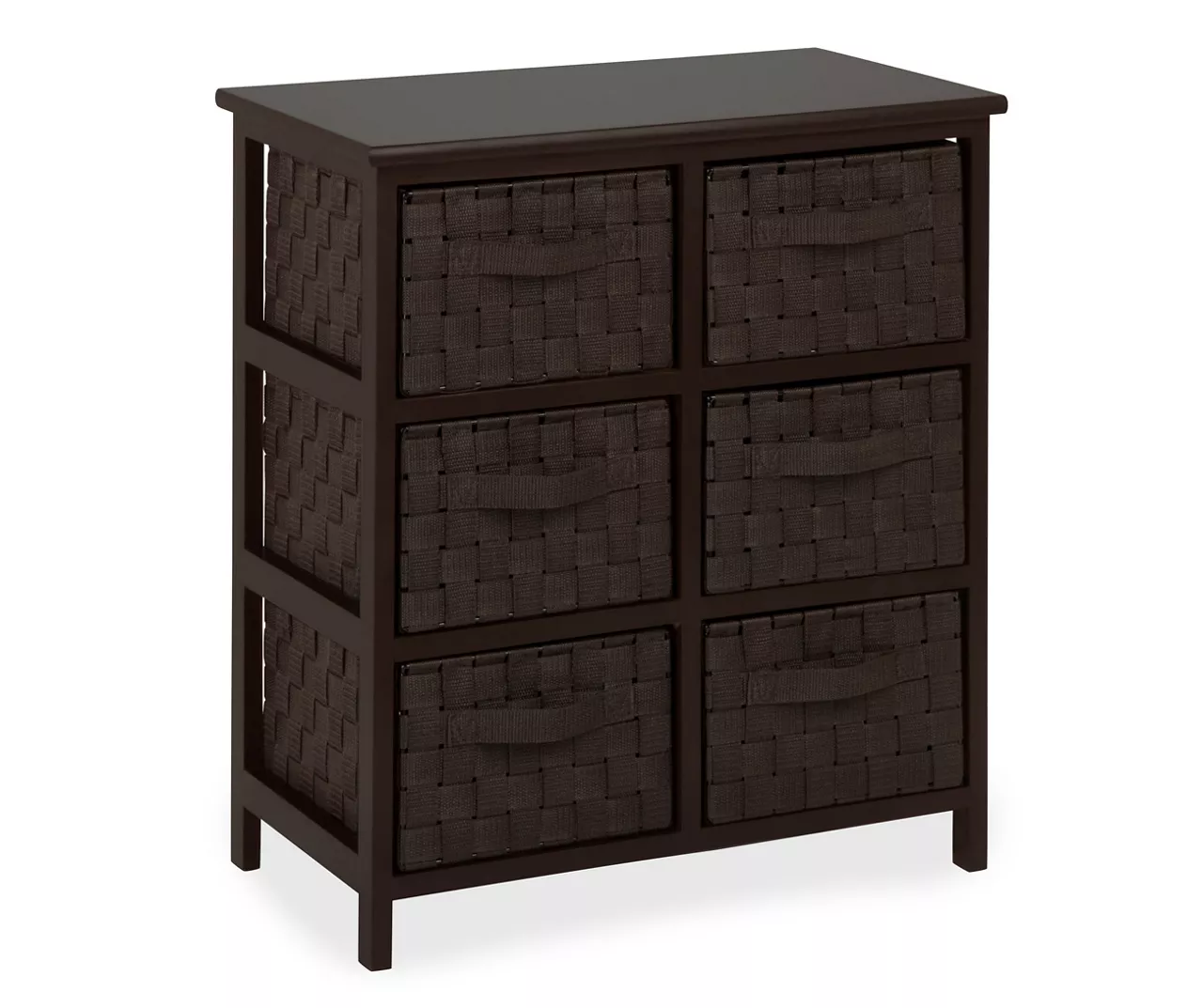 Black 6-Drawer Woven Strap Chest 3 Black 6-Drawer Woven Strap Chest - Image 3