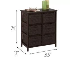 Black 6-Drawer Woven Strap Chest 7 Black 6-Drawer Woven Strap Chest -Northlight Outlet Home Store 810539930 4