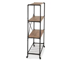 Rustic Black 4-Tier Industrial Rolling Bookshelf -Northlight Outlet Home Store 810539937 5