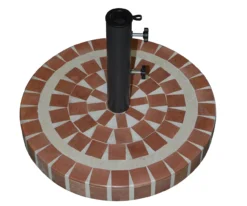 Brick Mosaic Round Cement & Ceramic Umbrella Base -Northlight Outlet Home Store 810540716 2