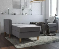 CosmoLiving Liberty Gray Chenille Sectional Storage Futon 9 CosmoLiving Liberty Gray Chenille Sectional Storage Futon -Northlight Outlet Home Store 810541025 3