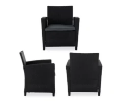 COSCO Malmo Black 4-Piece Wicker Cushioned Patio Furniture Set -Northlight Outlet Home Store 810541489 3