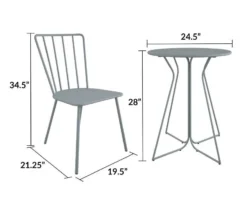 Heidi Light Gray 3-Piece Bistro Patio Furniture Set -Northlight Outlet Home Store 810541505 6