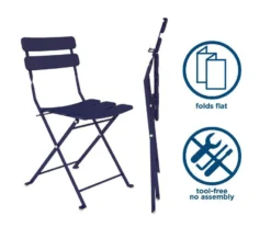 COSCO Outdoor Living Navy 3-Piece Folding Patio Seating Set 9 COSCO Outdoor Living Navy 3-Piece Folding Patio Seating Set -Northlight Outlet Home Store 810541509 4