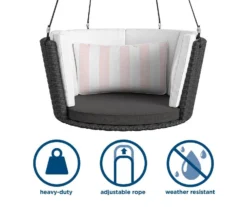 Sally Black Wicker Hanging Patio Swing 10 Sally Black Wicker Hanging Patio Swing -Northlight Outlet Home Store 810541518 4