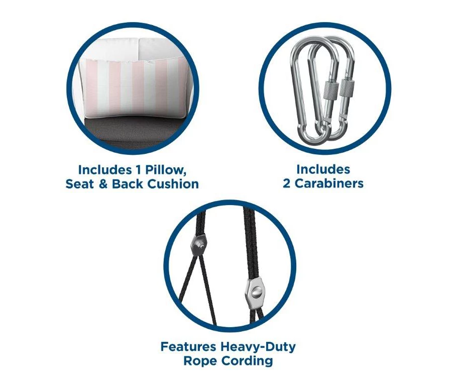 Sally Black Wicker Hanging Patio Swing 5 Sally Black Wicker Hanging Patio Swing - Image 5