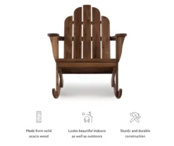 Flint Acorn Wood Patio Adirondack Rocking Chair 14 Flint Acorn Wood Patio Adirondack Rocking Chair -Northlight Outlet Home Store 810541698 A8 11