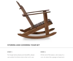 Flint Acorn Wood Patio Adirondack Rocking Chair 15 Flint Acorn Wood Patio Adirondack Rocking Chair -Northlight Outlet Home Store 810541698 A8 9