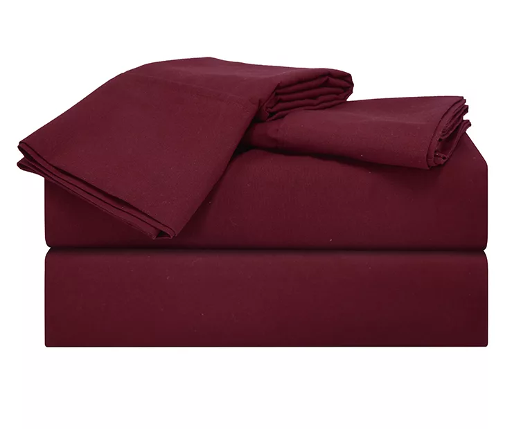 Rhubarb Red Microfiber Queen 4-Piece Sheet Set 1 Rhubarb Red Microfiber Queen 4-Piece Sheet Set