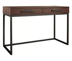 Horatio Brown & Gunmetal Wood Desk