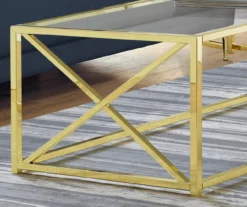 Tempered Glass & Gold Metal X Coffee Table -Northlight Outlet Home Store 810542401 3