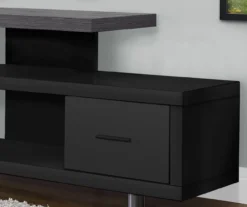 60" Black & Gray Top TV Stand -Northlight Outlet Home Store 810542411 3