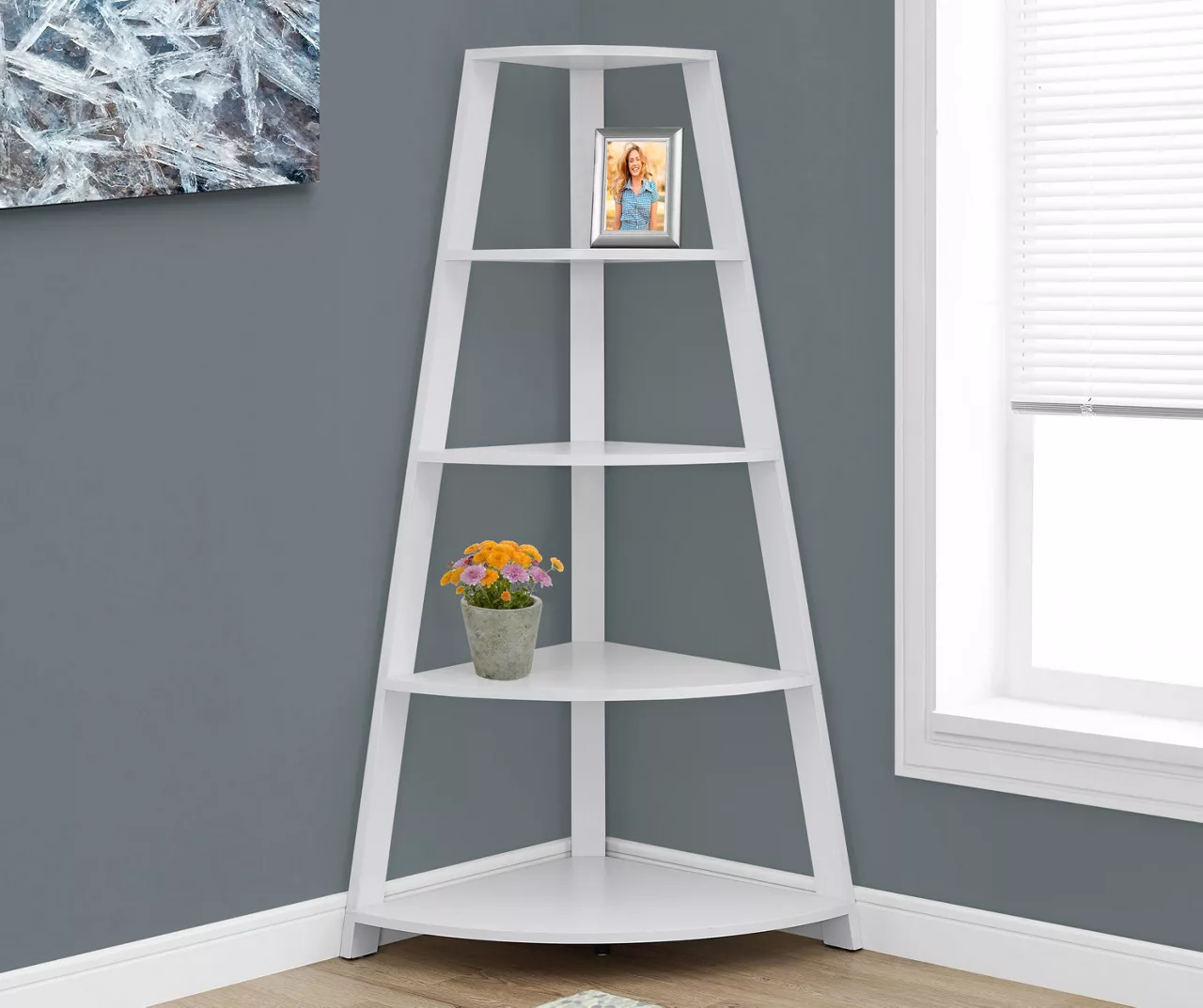 Monarch 4-Shelf Etagere Corner Bookcase 7 Monarch 4-Shelf Etagere Corner Bookcase - Image 7