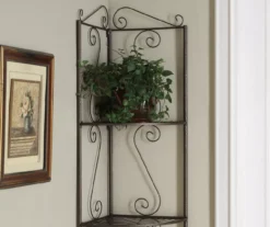 Copper Metal 4-Shelf Etagere Corner Bookcase -Northlight Outlet Home Store 810542455 3