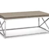 Dark Taupe & Chrome Metal Coffee Table