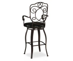 Nate Bronze Faux Leather Upholstered Crested Back Bar Stool -Northlight Outlet Home Store 810543050 4