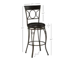 Memphis Black Metal & Brown Faux Leather Circle Back Bar Stool -Northlight Outlet Home Store 810543052 D8 11