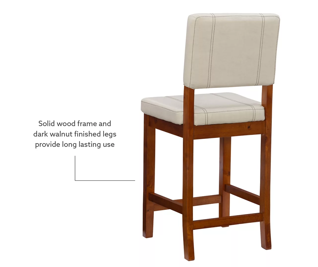 Jackson Cream Upholstered Wood Counter Stool 5 Jackson Cream Upholstered Wood Counter Stool - Image 5