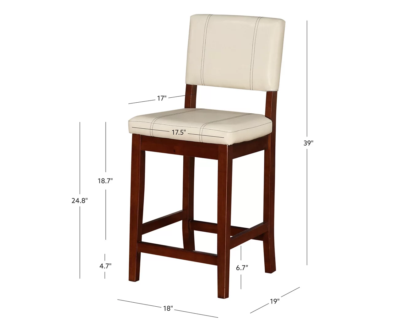 Jackson Cream Upholstered Wood Counter Stool 11 Jackson Cream Upholstered Wood Counter Stool - Image 11