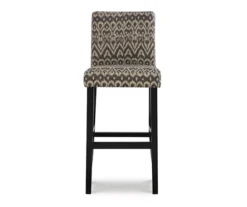 Liz Black & White Upholstered Ikat Pattern Driftwood Bar Stool -Northlight Outlet Home Store 810543084 3