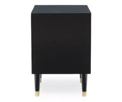 Urban Fresh Black & Gold 2-Drawer Textured Geometric Nightstand -Northlight Outlet Home Store 810543105 4