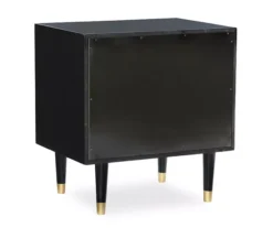 Urban Fresh Black & Gold 2-Drawer Textured Geometric Nightstand -Northlight Outlet Home Store 810543105 5