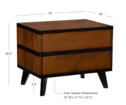 Manhattan Walnut 2-Drawer Mid-Century Wood Nightstand -Northlight Outlet Home Store 810543109 D8 12