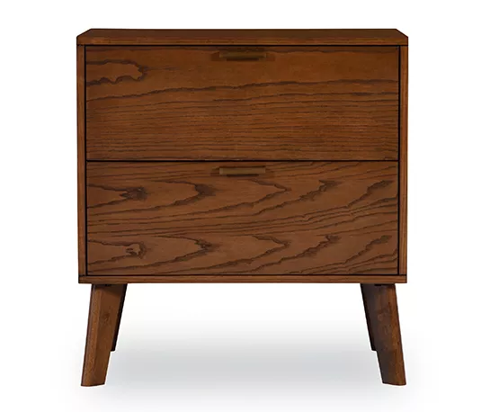 Shay Walnut 2-Drawer Wood Nightstand 2 Shay Walnut 2-Drawer Wood Nightstand - Image 2