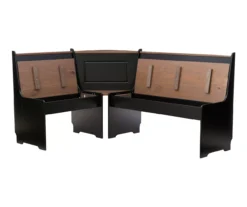 Atrium Black & Pecan 3-Piece Wooden Breakfast Nook Set -Northlight Outlet Home Store 810543121 A8 1