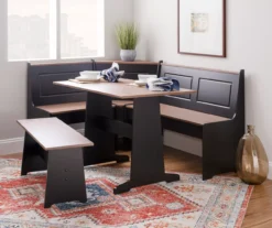 Atrium Black & Pecan 3-Piece Wooden Breakfast Nook Set -Northlight Outlet Home Store 810543121 B0 2