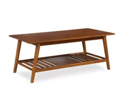 Presley Brown 2-Tier Slatted Wood Coffee Table -Northlight Outlet Home Store 810543148 4