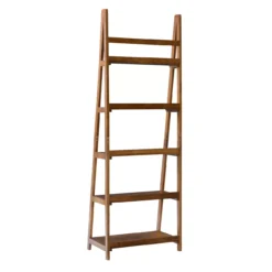 Presley Walnut 5-Shelf Ladder Bookcase -Northlight Outlet Home Store 810543154 4
