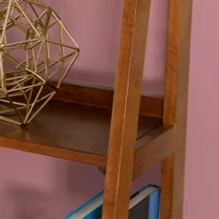 Presley Walnut 5-Shelf Ladder Bookcase -Northlight Outlet Home Store 810543154 5