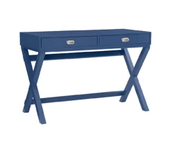 Kari Navy Blue 2-Drawer Campaign Desk
