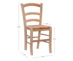 Bordeaux Natural Handwoven Ladder Back Side Chairs, 2-Pack -Northlight Outlet Home Store 810543191 D8 12