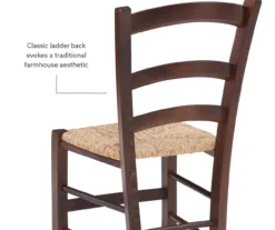 Bordeaux Walnut Handwoven Ladder Back Side Chairs, 2-Pack -Northlight Outlet Home Store 810543200 A8 2