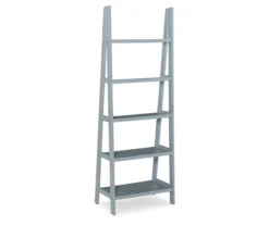 Boston Gray 5-Shelf Wooden Ladder Bookcase 8 Boston Gray 5-Shelf Wooden Ladder Bookcase -Northlight Outlet Home Store 810543216 4