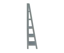 Boston Gray 5-Shelf Wooden Ladder Bookcase 9 Boston Gray 5-Shelf Wooden Ladder Bookcase -Northlight Outlet Home Store 810543216 5