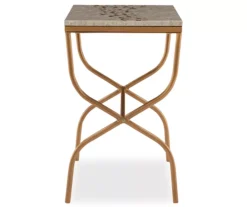 Global Designs Gold Geometric Capiz Mosaic Fish Pattern Accent Table 8 Global Designs Gold Geometric Capiz Mosaic Fish Pattern Accent Table -Northlight Outlet Home Store 810543217 4