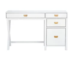 Kari White 4-Drawer Office Desk -Northlight Outlet Home Store 810543244 3