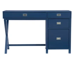 Kari Royal Blue 4-Drawer Office Desk 17 Kari Royal Blue 4-Drawer Office Desk -Northlight Outlet Home Store 810543245 A0 2
