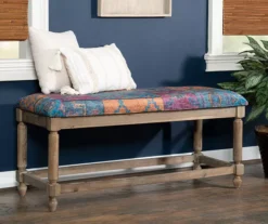 Moroccan Tapestry Upholstered Rustic Driftwood Bench 12 Moroccan Tapestry Upholstered Rustic Driftwood Bench -Northlight Outlet Home Store 810543273 2