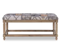 Moroccan Tapestry Upholstered Rustic Driftwood Bench 19 Moroccan Tapestry Upholstered Rustic Driftwood Bench -Northlight Outlet Home Store 810543274 5