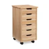 Craft Mate Natural Wood 6-Drawer Rolling Storage Cart