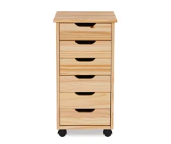 Craft Mate Natural Wood 6-Drawer Rolling Storage Cart -Northlight Outlet Home Store 810543290 3